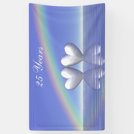 25e Jubileum Silver Hearts Banner (Verticaal)