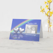 25e Jubileum Silver Hearts (voor foto) Kaart (Gele Bloem)