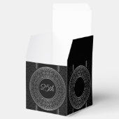 25e Jubileum Silver Medallion Cube Favor Box Bedankdoosjes (Geopend)