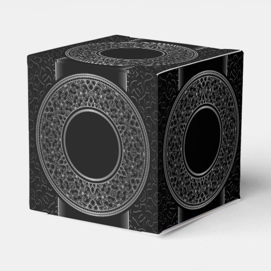 25e Jubileum Silver Medallion Cube Favor Box Bedankdoosjes (Achterkant)