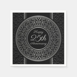 25e Jubileum Silver Medallion Paper Napkins Servet