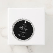 25e Jubileum Silver Sparkle Black Elegant Bedankjes Labels (In situ)