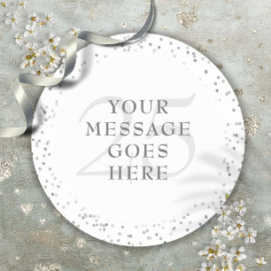 25e Jubileum Silver Stardust Ronde Sticker