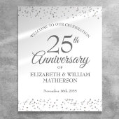 25e Jubileum Silver Stardust Welcome Sign Poster