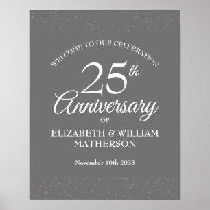 25e Jubileum Silver Stardust Welcome Sign Poster