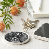 25e Jubileum Silver Wedding Gift Persoonlijk Sleutelhanger (Zijkant)
