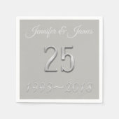 25e Jubileum Silver Wedding Typografie 2018 Servetten (Voorkant)