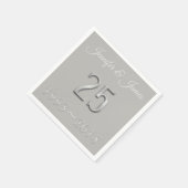 25e Jubileum Silver Wedding Typografie 2018 Servetten (Hoek)
