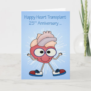 25e Jubileum van harttransplantatie wenskaart Kaart