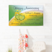 25e Jubileum Yellow Flowers Love Celebration Spandoek (Insitu)