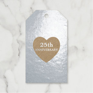 25e Jubileum Zilver Cadeaulabels