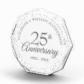 25e jubileum Zilveren Stardust Confetti Fotoblokken (Rechts)