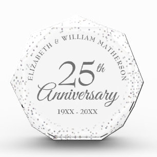 25e jubileum zilveren Stardust-confetti Fotoblokken