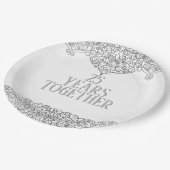 25e Jubileum zilverzijde in wit Papieren Bordje (Gekanteld)