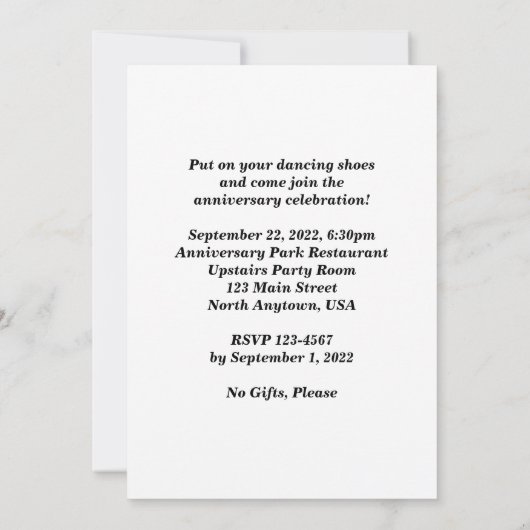 25e jubileumfeest dansende paarden kaart (Achterkant)