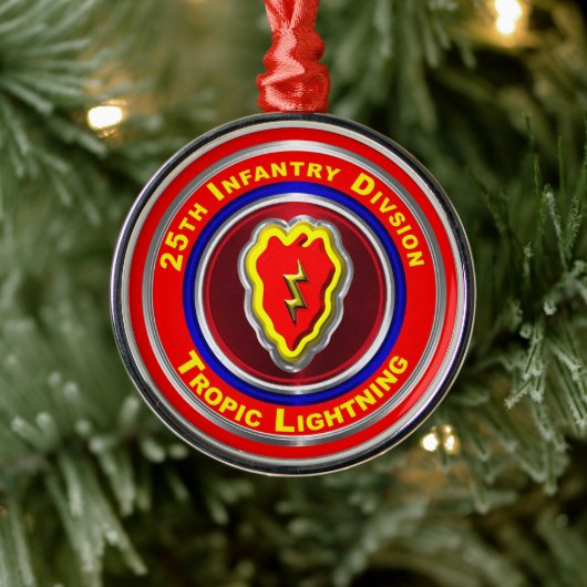 25e Kerstmis in de infanteriedivisie keepomwille Metalen Ornament (Boom)