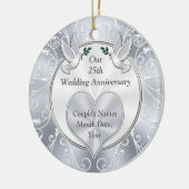 25e kerstversiering Jubileum bruiloft Keramisch Ornament (Links)