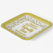 25e Partij Willekeurige Nummer Patroon Goud/Wit Papieren Bordje (Gebogen)