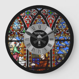 25e priesterwijding glas-in-lood op maat grote klok