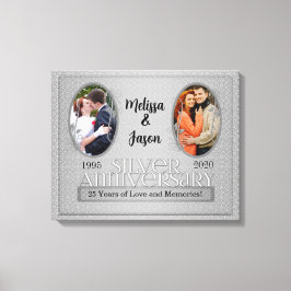 25e Silver Annivsersary Photo Collage Canvas Afdruk