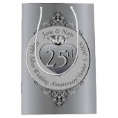 25e Silver Jubileum Medium Gift Bag Cadeauzakje (Voorkant)