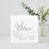25e Silver-Jubileum met datum en Initialen Kaart (Staand voorkant)