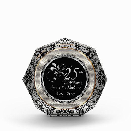 25e Silver Paisley Wedding Jubileum Fotoblokken (Voorkant)