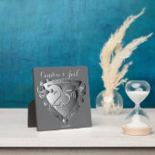 25e Silver Wedding Jubileum 3D Heart Emblem Pl Fotoplaat (Insitu)