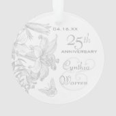 25e Silver Wedding Jubileum - Aangepaste keepslag Ornament (achterkant)