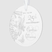 25e Silver Wedding Jubileum - Aangepaste keepslag Ornament (voorkant)