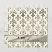 25e, Silver Wedding Jubileum, Fleur de Lis Kaart (Voorkant / Achterkant)