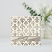 25e, Silver Wedding Jubileum, Fleur de Lis Kaart (Staand voorkant)