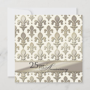 25e, Silver Wedding Jubileum, Fleur de Lis Kaart