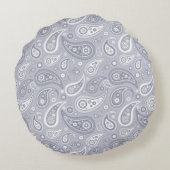 25e Silver Wedding Jubileum Paisley Pattern Rond Kussen (Achterkant)