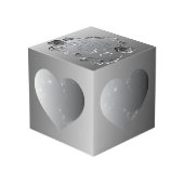 25e Silvery Grey Roos Heart Lijsten 4 Foto's (Achter hoekig)