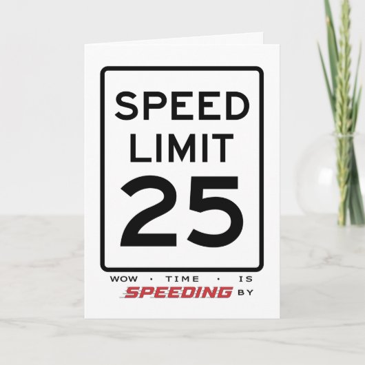 25e snelheidslimiet op zaterdag Kaart (Voorkant)
