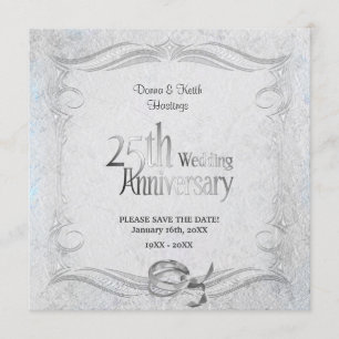 25e stijlvol zilver-Jubileum Save The Date