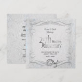 25e stijlvol zilver-Jubileum Save The Date (Voorkant / Achterkant)