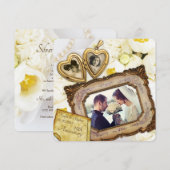 25e trouwdag jubileum gouden hartvormig hangerlijs kaart (Voorkant / Achterkant)