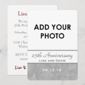 25e trouwdag jubileum Zilveren Gedempte Bladeren B Kaart (Voorkant / Achterkant)