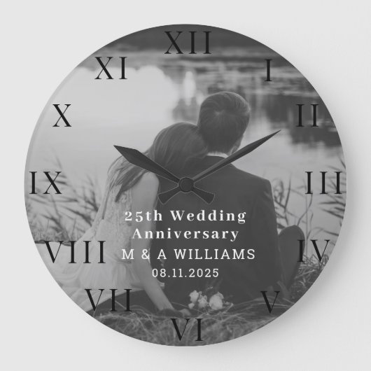 25e trouwdag moderne foto vijftigste grote klok (Voorkant)