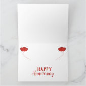 25e trouwdag rode hartballonnen bedankkaart (Binnen)