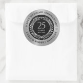 25e trouwdag silv laurierkrans Diner Ronde Sticker (Tas)