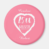 25e trouwdag traditioneel zilver magneet (Voorkant)