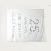 25e trouwdag Zilveren Bruiloft Harten Wandkleed (Voorkant (horizontaal))