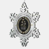 25e trouwdag zilveren glitter en goud tin sneeuwvlok ornament (Rechts)