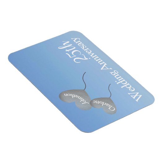 25e trouwdag zilveren hartballonnen magneet (Rechterzijde)