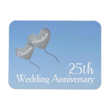 25e trouwdag zilveren hartballonnen