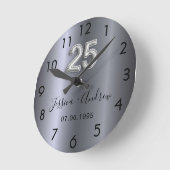 25e trouwdag zilveren namen ronde klok (Hoek)