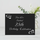 25e uitnodiging van de Birthday Party (Staand voorkant)